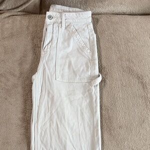 American Eagle Outfitters Cream Wide Leg Pants